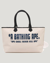 A BATHING APE CANVAS TOTE BAG MENS