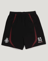 HEAVY WASH HAND DRAW FOOTBALL LOGO RELAXED FIT SWEAT SHORTS MENS