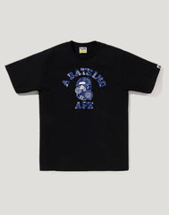 JAPANESE INDIGO ART CAMO COLLEGE TEE MENS