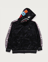 BAPE MENS SOLID CAMO RELAXED FIT SHARK FULL ZIP HOODIE JACKET