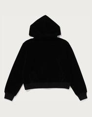 CRYSTAL STONE APE HEAD VELOUR ZIP HOODIE LADIES