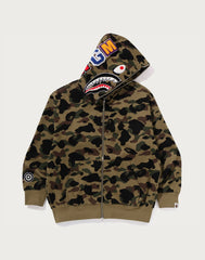 1ST CAMO JACQUARD SHARK RELAXED FIT FULL ZIP HOODIE MENS