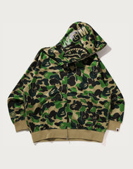 ABC CAMO POLYESTER RELAXED FIT SHARK FULL ZIP HOODIE MENS