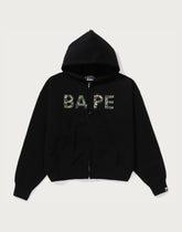ABC CAMO CRYSTAL LOGO WIDE ZIP HOODIE LADIES
