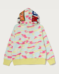 SCREEN CAMO SHARK FULL ZIP HOODIE LADIES