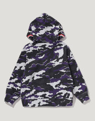 GLITCH WOODLAND CAMO SHARK ZIP HOODIE KIDS
