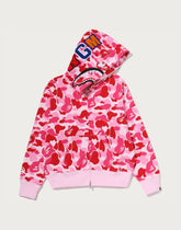 ABC CAMO CRYSTAL STONE SHARK FULL ZIP HOODIE LADIES