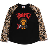 WILD LEOPARD PATTERN BABY MILO RAGLAN LS TEE KIDS