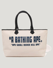 A BATHING APE CANVAS TOTE BAG MENS