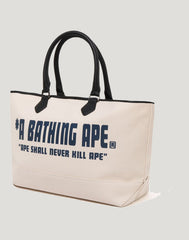 A BATHING APE CANVAS TOTE BAG MENS