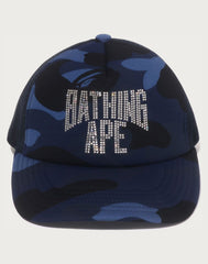 COLOR CAMO CRYSTAL BATHING APE LOGO MESH CAP LADIES
