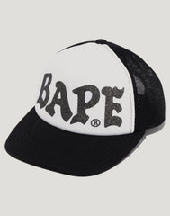 BAPE GLITTER PRINT MESH CAP MENS