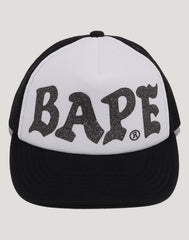 BAPE GLITTER PRINT MESH CAP MENS