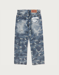 SOLID CAMO JACQUARD DENIM PANTS MENS