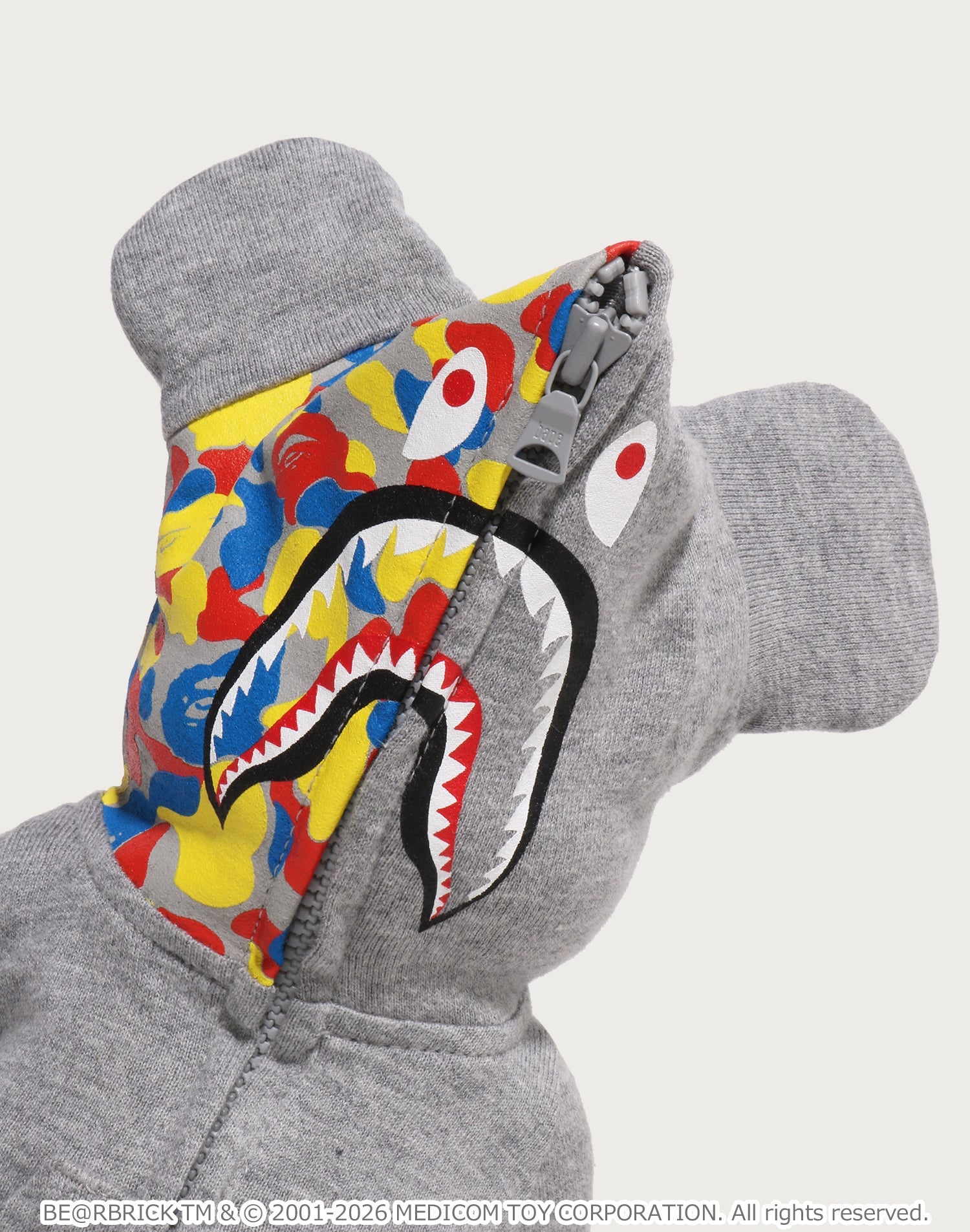 BAPE X MEDICOM TOY 30TH ANNIV. SHARK HOODIE BE@RBRICK 100%&400%