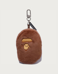 APE HEAD FAUX FUR KEYCHAIN