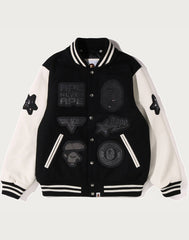 BAPE X SWAROVSKI - DETACHABLE HOODIE VARSITY JACKET MENS