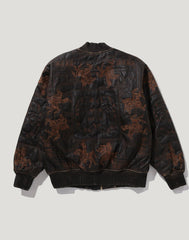 MULTI LOGO QUILTED LEATHER BOMBER JACKET MENS