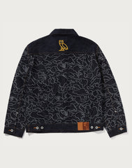 BAPE X OVO NEON 1ST CAMO JACQUARD DENIM JACKET MENS