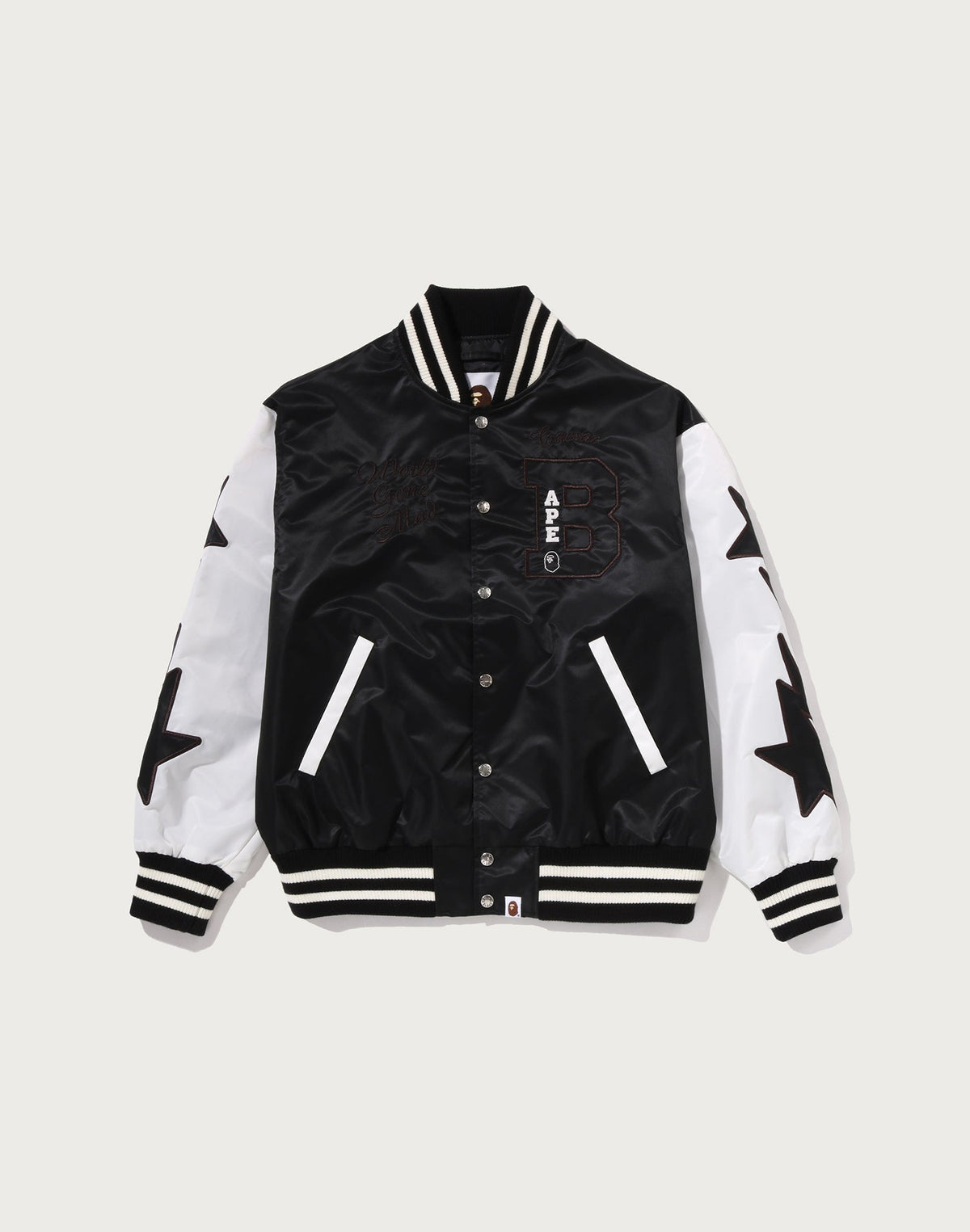 BAPE NYLON VARSITY JACKET MENS