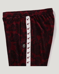 SOLID CAMO VELOUR METAL ONE POINT RELAXED FIT TRACK PANTS MENS