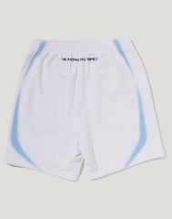 HEAVY WASH HAND DRAW FOOTBALL LOGO RELAXED FIT SWEAT SHORTS MENS