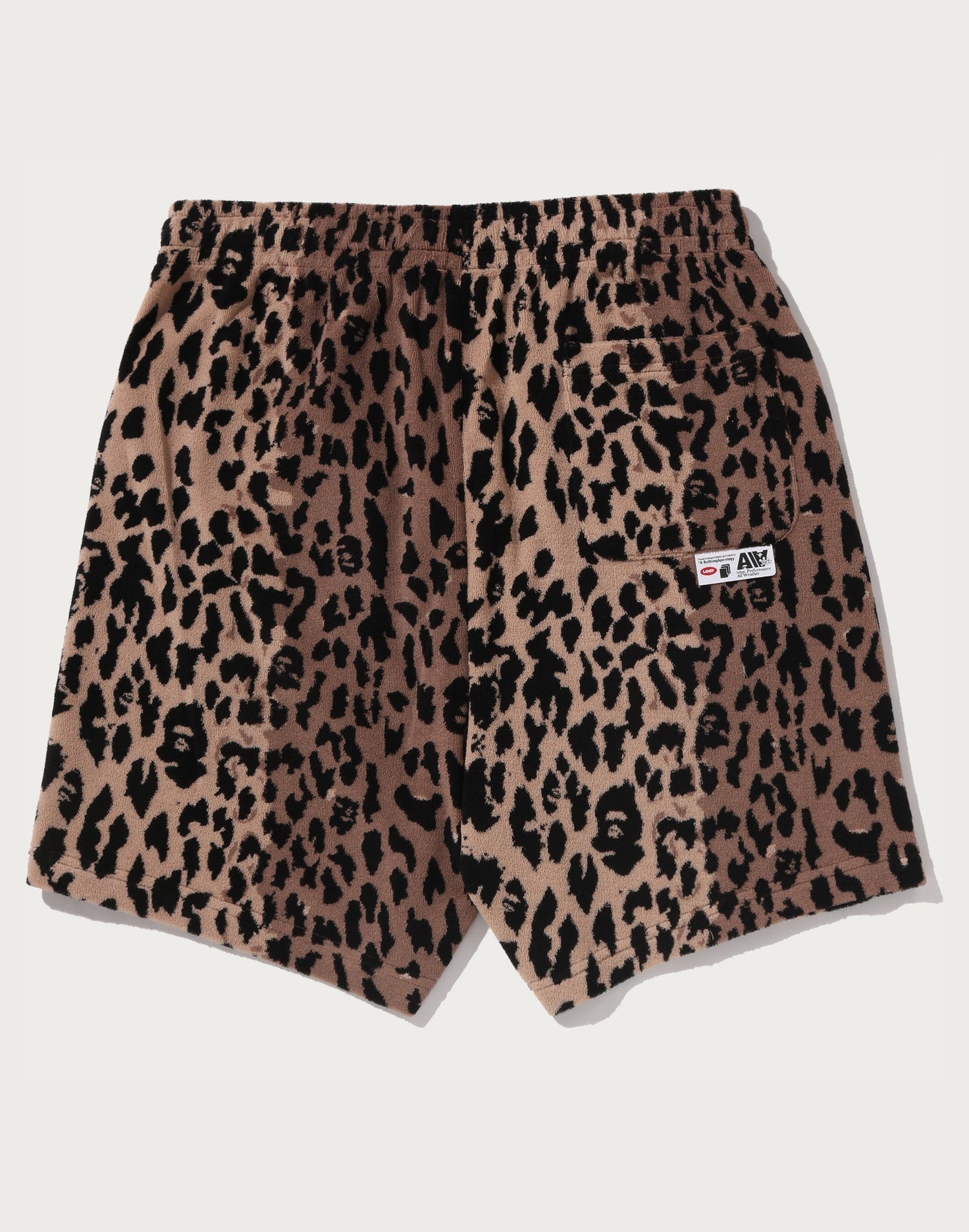 BAPE BY KAZUKI KURAISHI LEOPARD JACQUARD SHORTS MENS