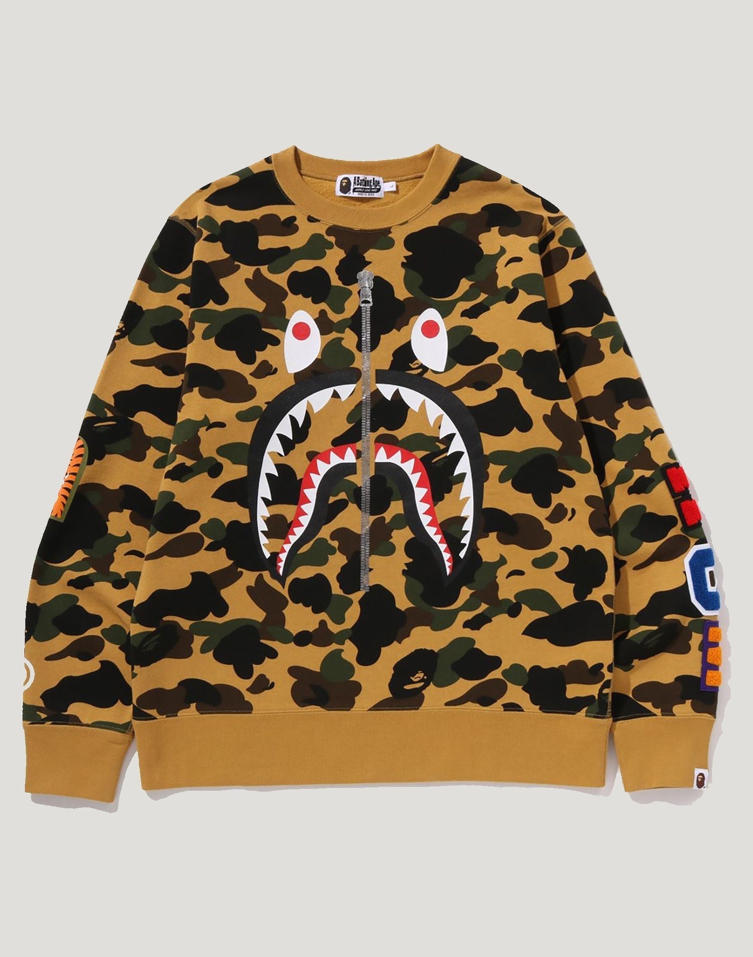 1ST CAMO SHARK CREWNECK SWEATSHIRT MENS