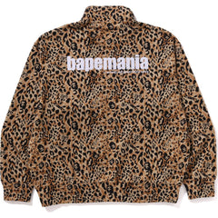 WILD LEOPARD PATTERN RELAXED FIT HALF ZIP SWEATSHIRT MENS
