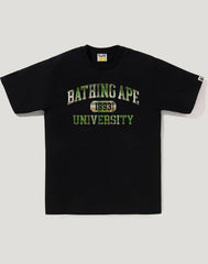 BAPE CHECK UNIVERSITY COLLEGE LOGO TEE MENS