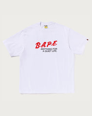 BAPE MOTTO LOGO RELAXED FIT TEE MENS