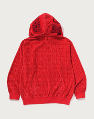 LUX SPORT PATTERN SHARK RELAXED FIT FULL ZIP HOODIE MENS