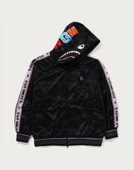 BAPE MENS SOLID CAMO RELAXED FIT SHARK FULL ZIP HOODIE JACKET