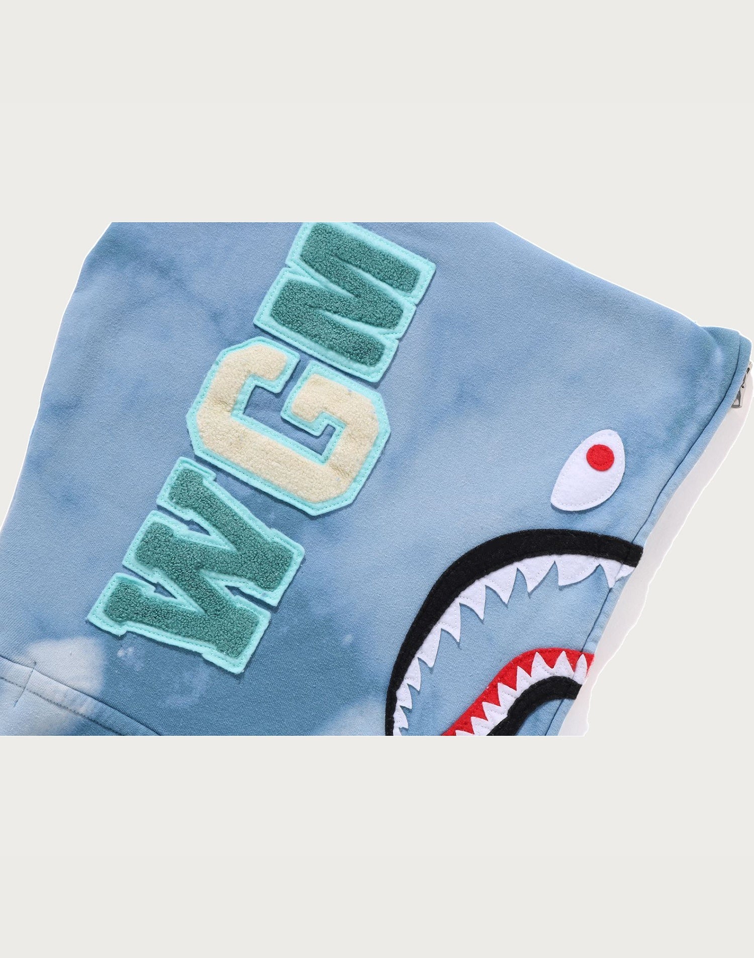 HAND DYE SHARK FULL ZIP HOODIE MENS
