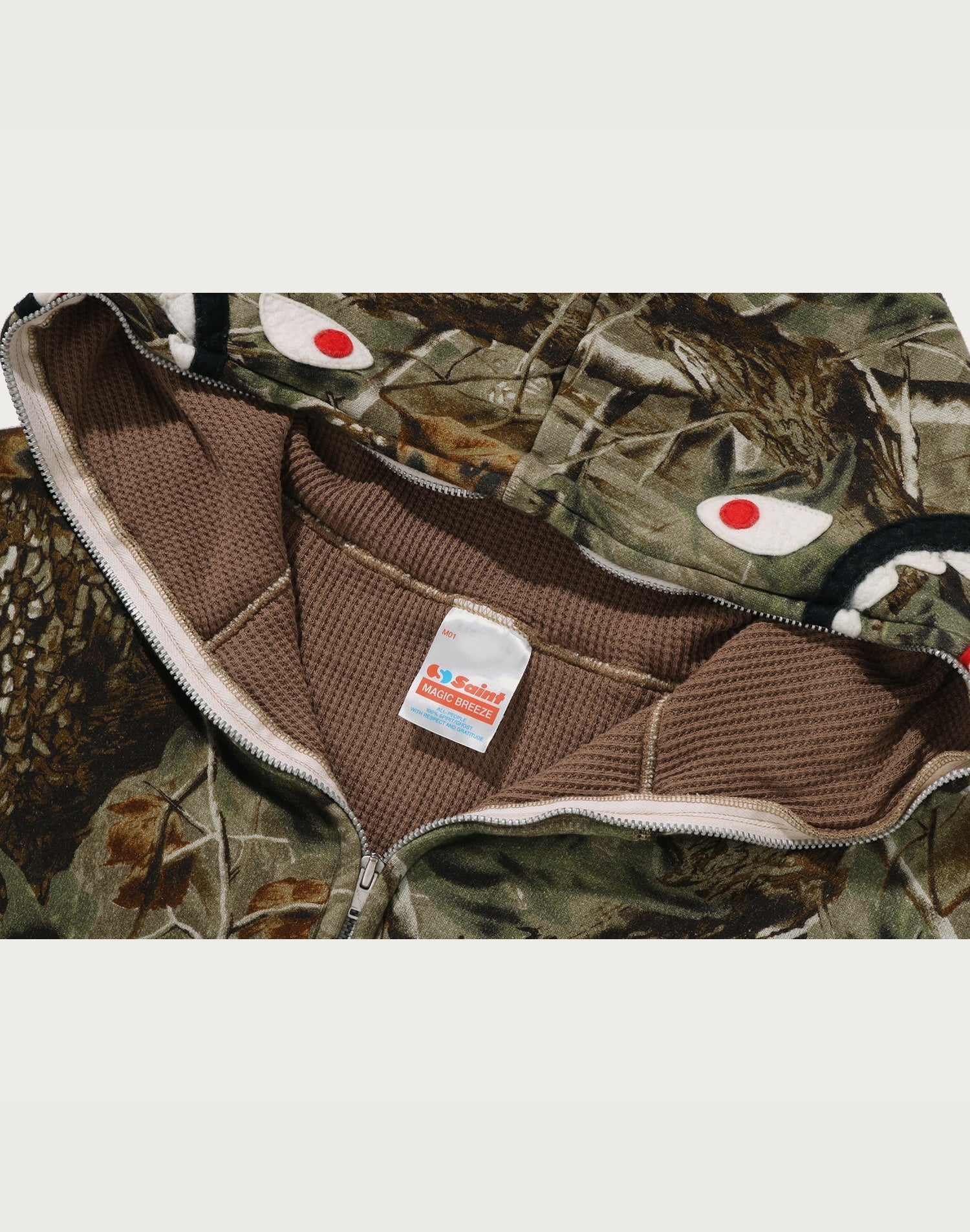 BAPE X SAINT MXXXXXX SHARK FULL ZIP HOOD MENS