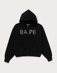 ABC CAMO CRYSTAL LOGO WIDE ZIP HOODIE LADIES