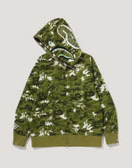 MULTI PIXEL CAMO SHARK REGULAR FIT FULL ZIP HOODIE MENS