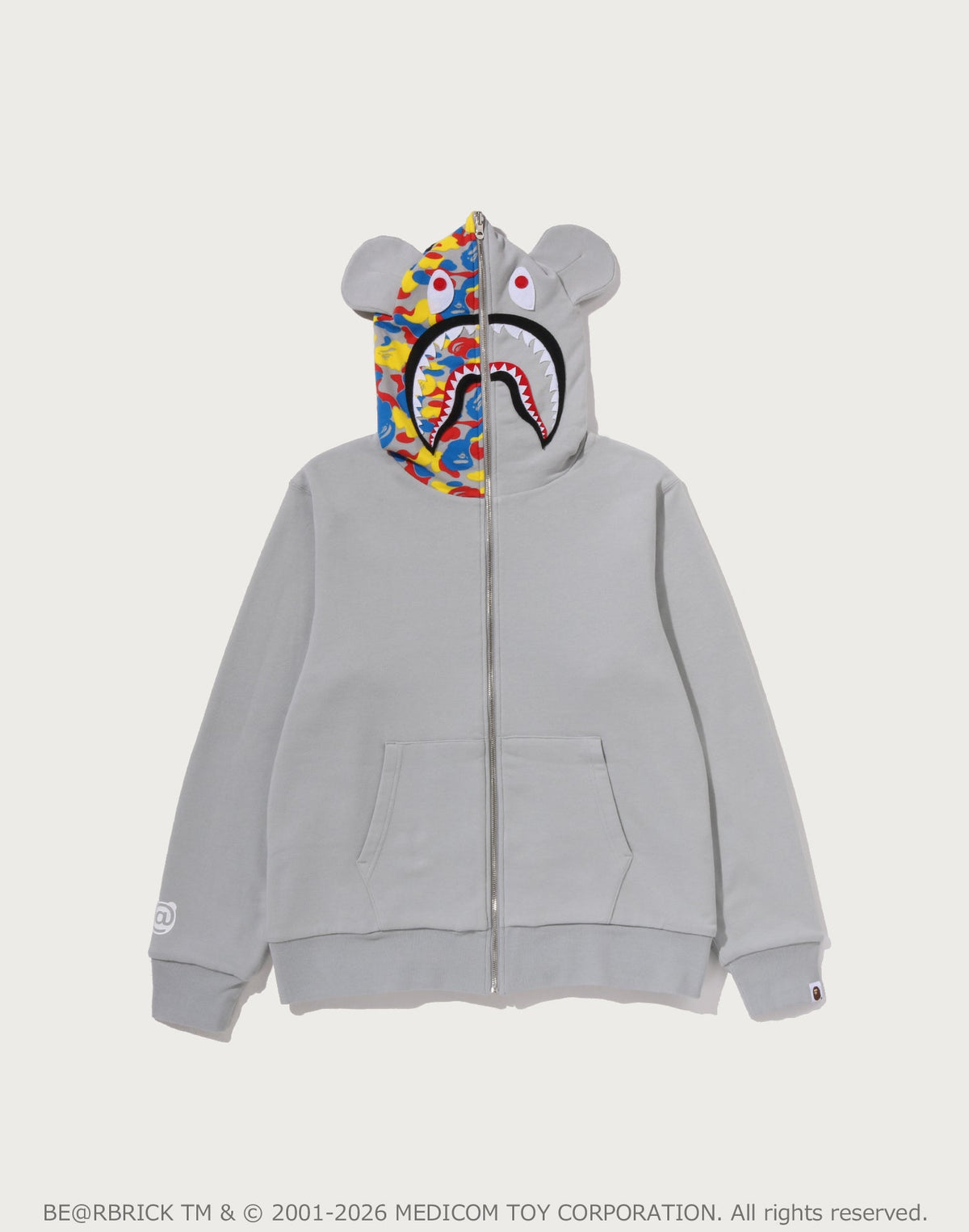 MEDICOM TOY 30TH ANNIV. BE@R SHARK FULL ZIP REVERSIBLE HOODIE MENS